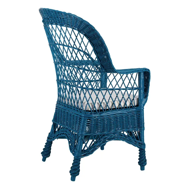 Fauteuil en osier Furnas | Bleu