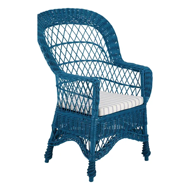 Fauteuil en osier Furnas | Bleu