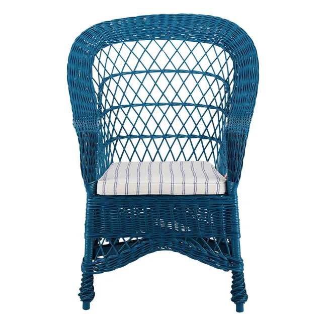 Fauteuil en osier Furnas | Bleu