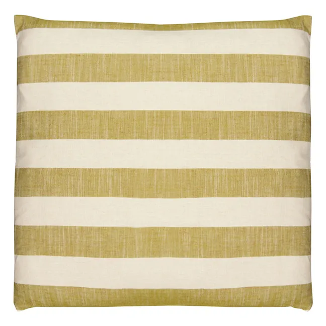 Mafalda reversible embroidered cushion | Ecru