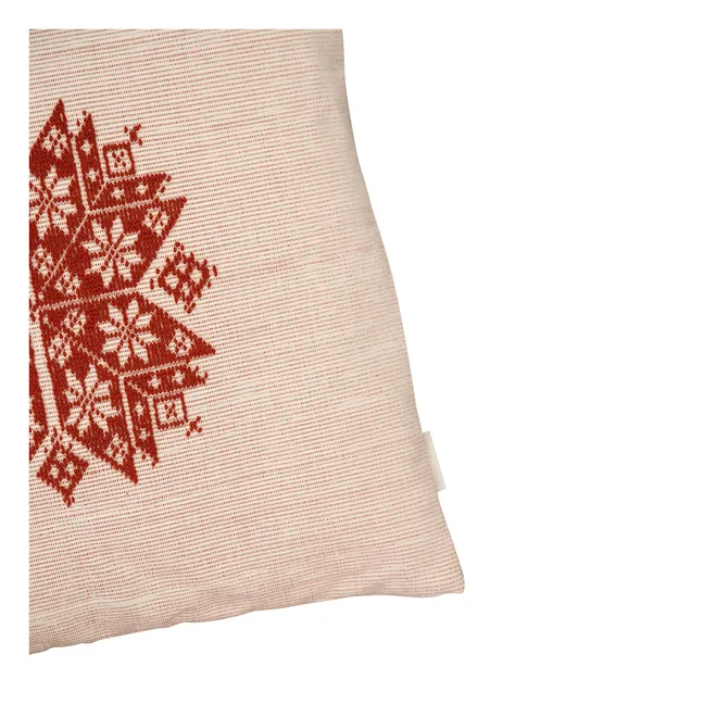 Agusta embroidered cushion | Brick red