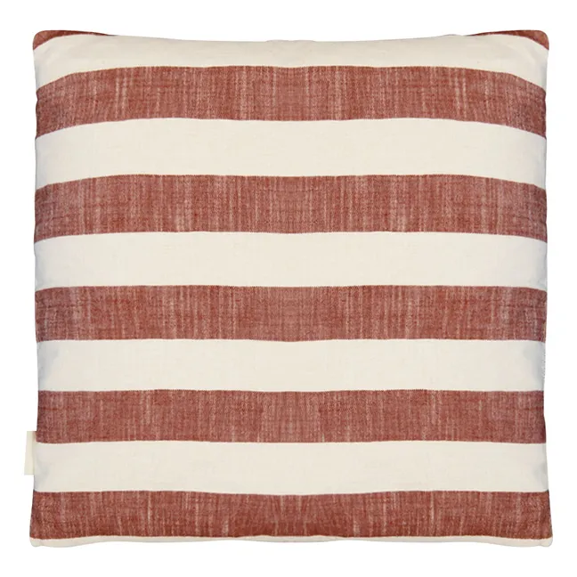 Agusta embroidered cushion | Brick red