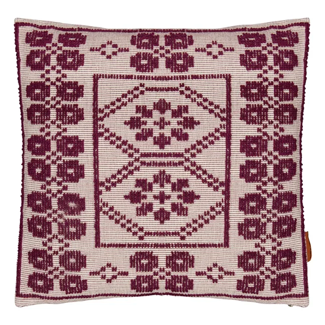 Inês embroidered cushion | Burgundy