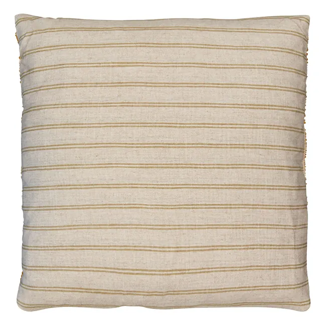 Inês embroidered cushion | Yellow