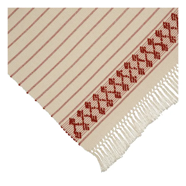 Amélia embroidered place mat | Brick red