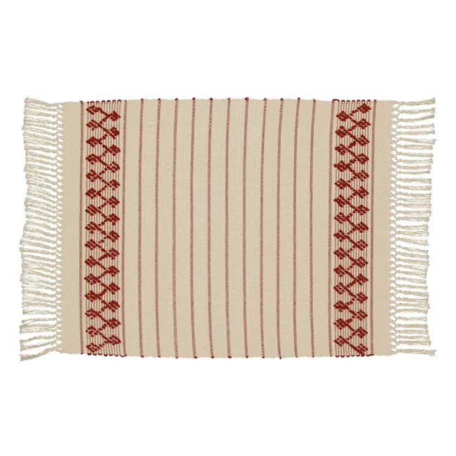Amélia embroidered place mat | Brick red