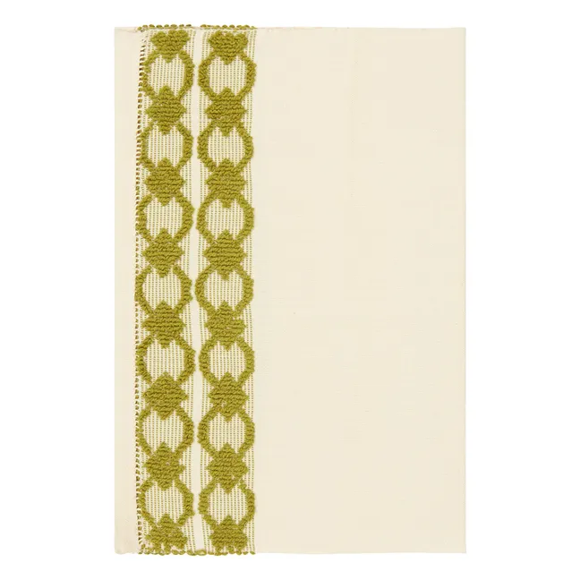 Isabel embroidered placemat | Green