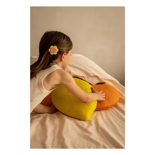 Apricot felt cushion | Orange