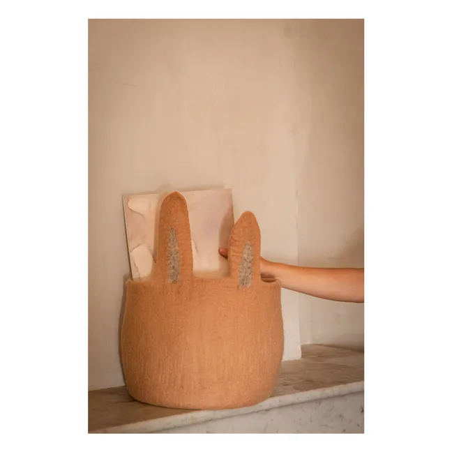 Aufbewahrungskorb Bunny aus Filz | Beige