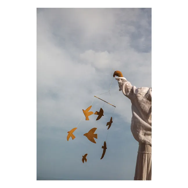Mobile Birdy aus Filz | Beige