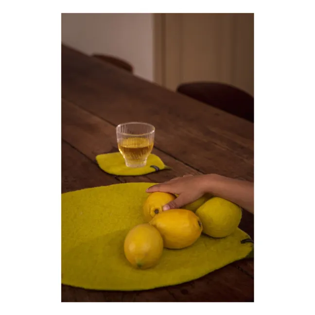 Lemon felt place mat | Yellow