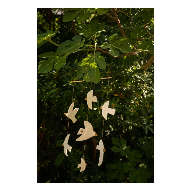 Birdy felt mobile | Ecru