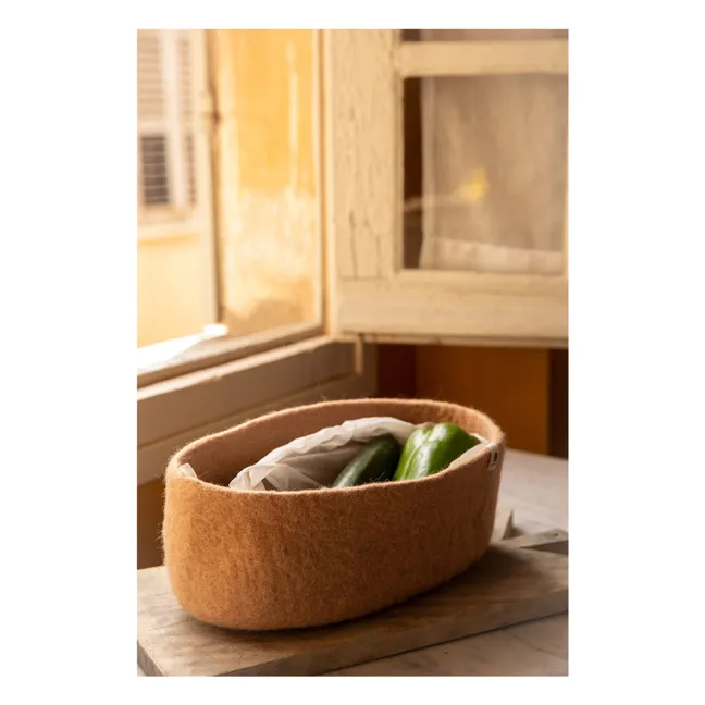 Panière de rangement en feutre | Beige