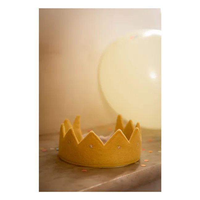 Couronne Kumari en feutre | Jaune