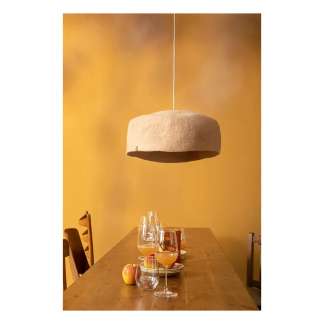 Abat-jour Yourte en feutre | Beige