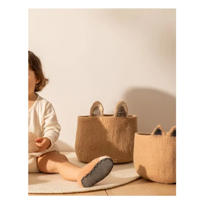 Foxy felt storage basket | Beige