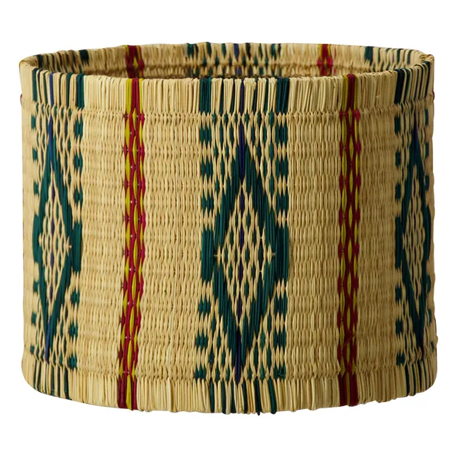 Coruche woven wicker lampshade | Green