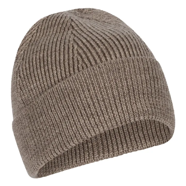 Louli cap Merino wool | Taupe brown- Product image n°0