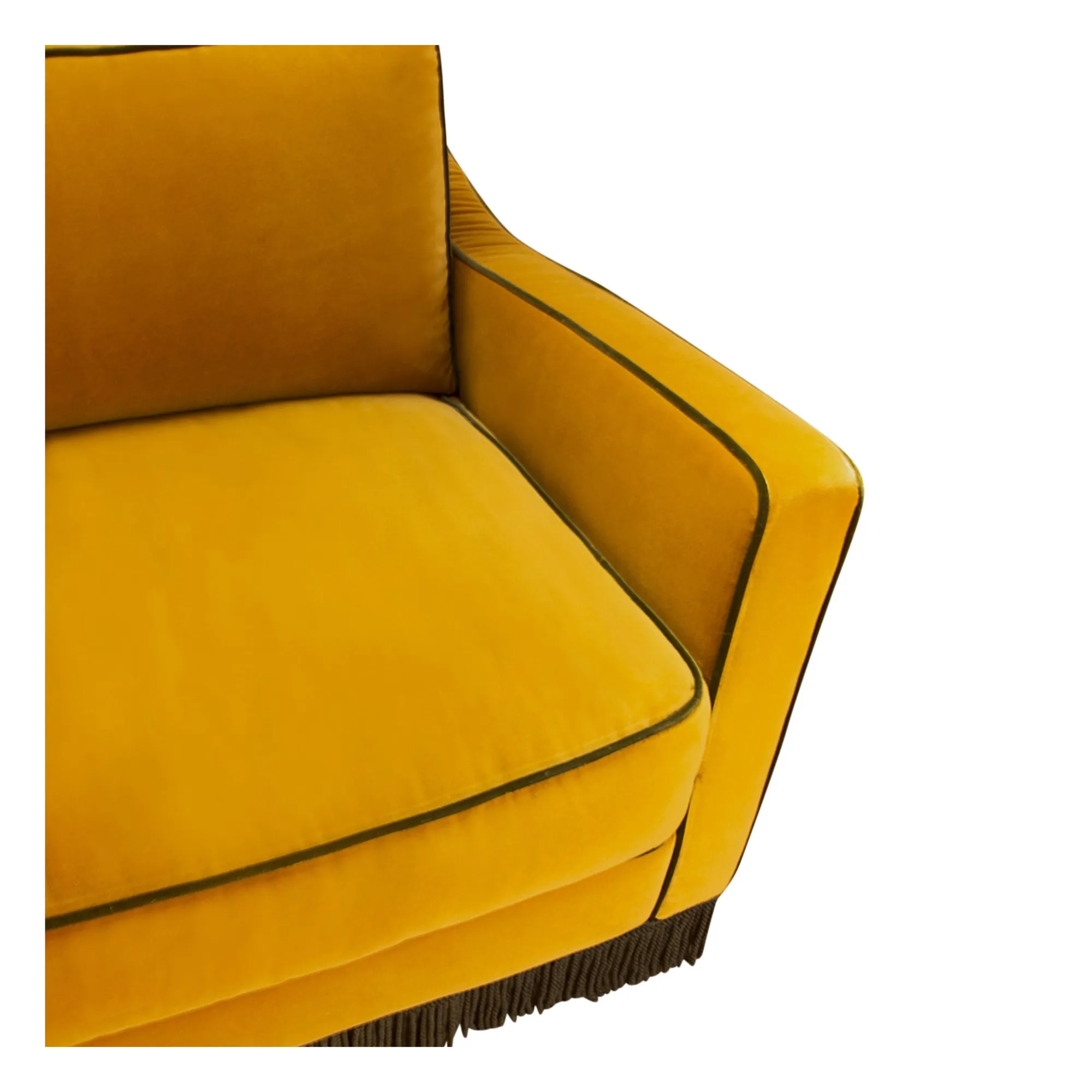 Canapé 3 places en velours Afonso | Ocre- Image produit n°3