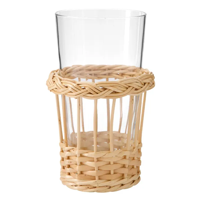 Verre long en verre et osier Vitória