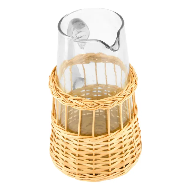 Carafe en verre et osier Vitória
