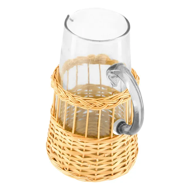 Vitória glass and wicker decanter