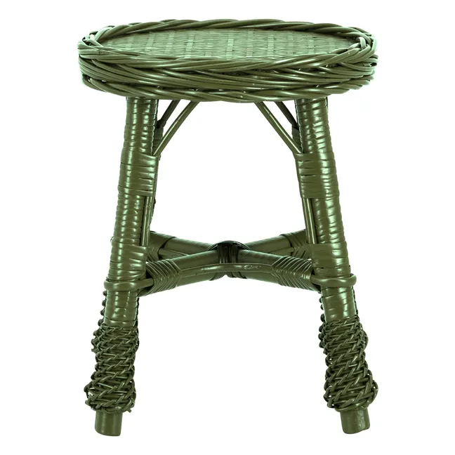 Tabouret en osier tressé Furnas | Vert