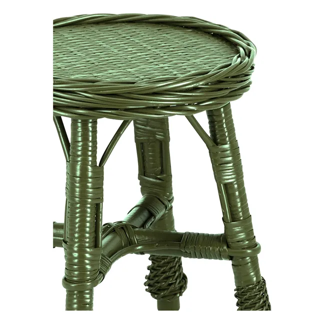 Furnas woven wicker stool | Green