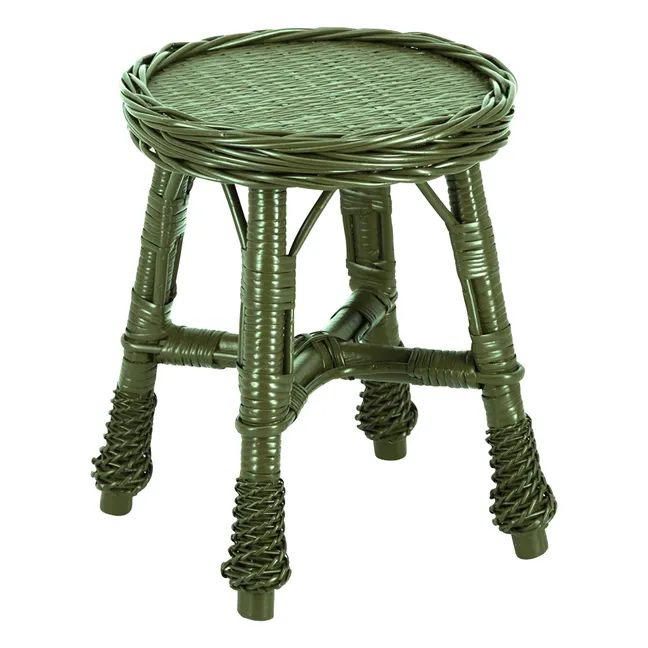 Tabouret en osier tressé Furnas | Vert
