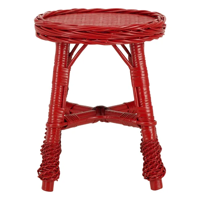 Furnas woven wicker stool | Red