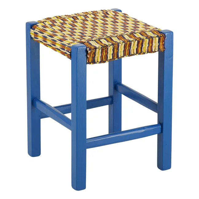 Tabouret en osier tressé Coruche | Bleu