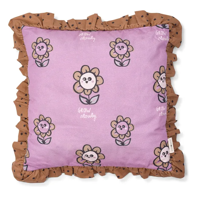 Floral ruffle cushion | Mauve