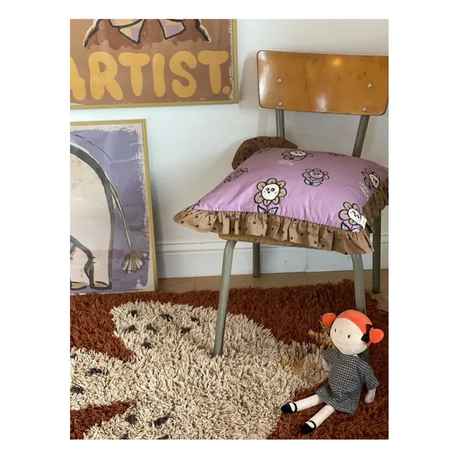 Floral ruffle cushion | Mauve