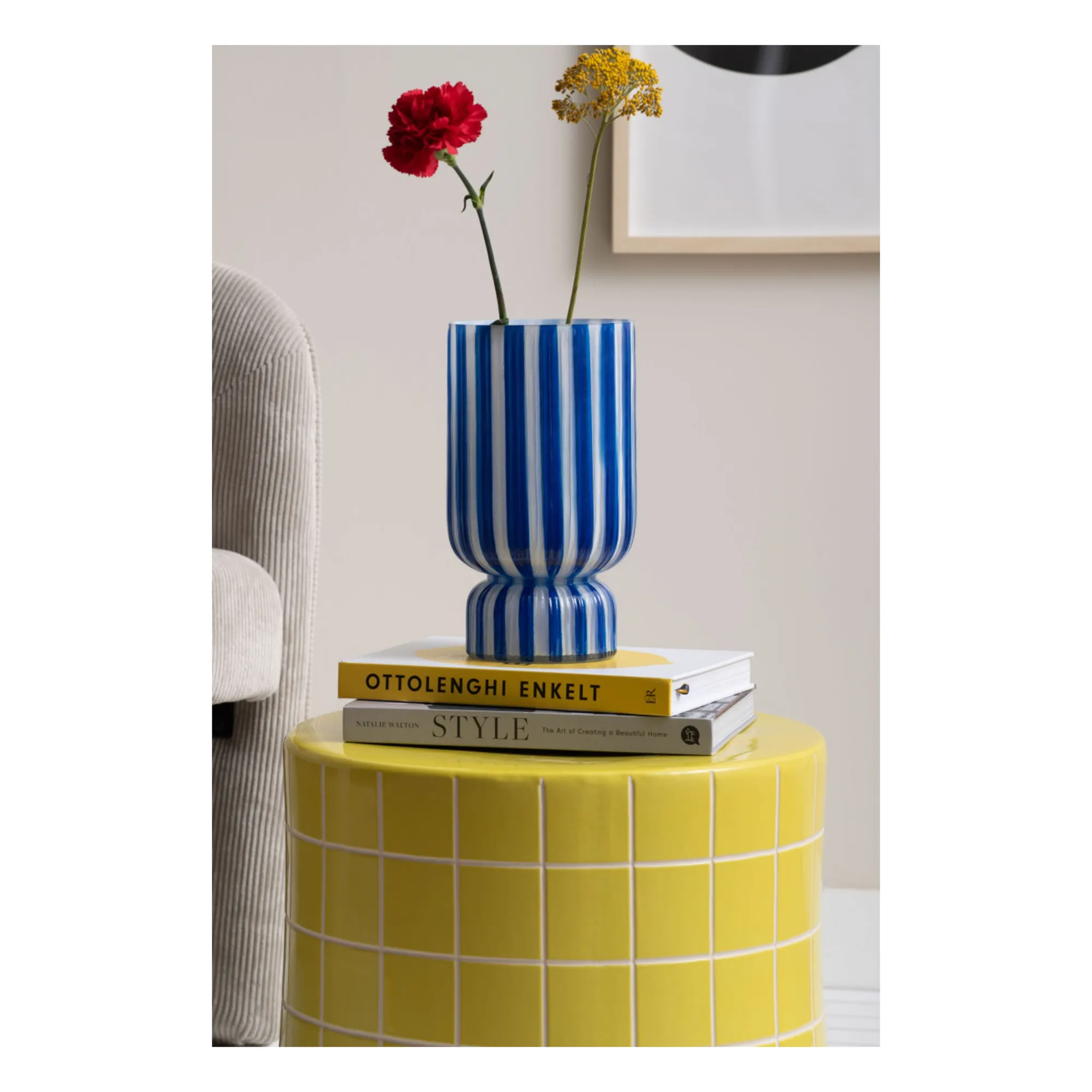 Vase Rayado Retro | Cobalt- Image produit n°2
