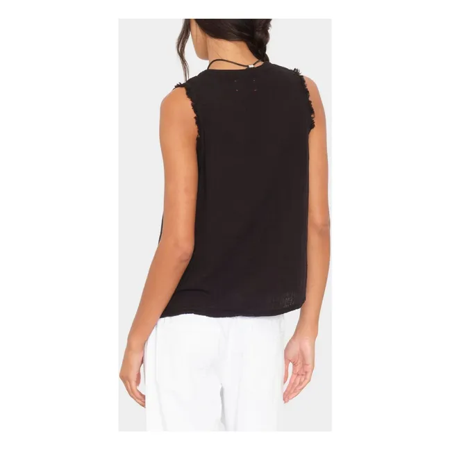 Top de algodón Portia | Negro
