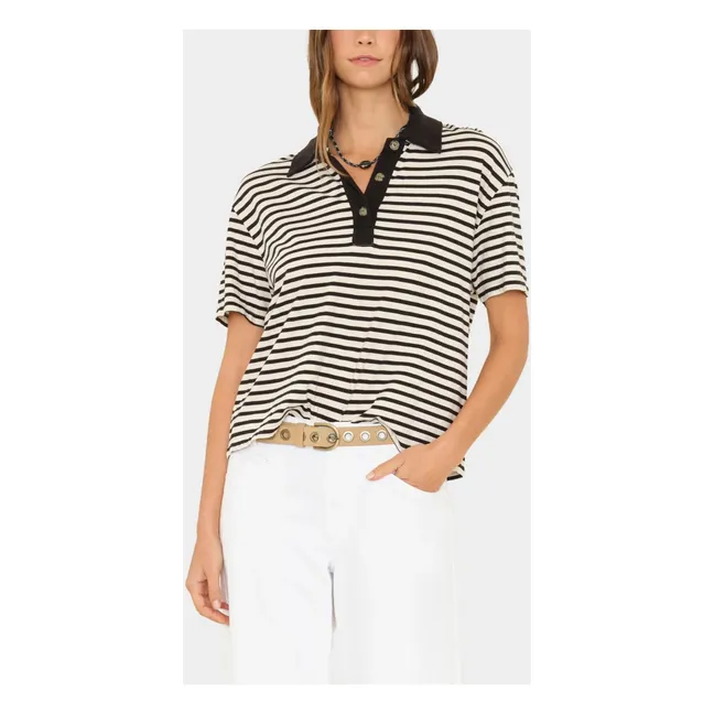 Polo de rayas Kellie | Crema