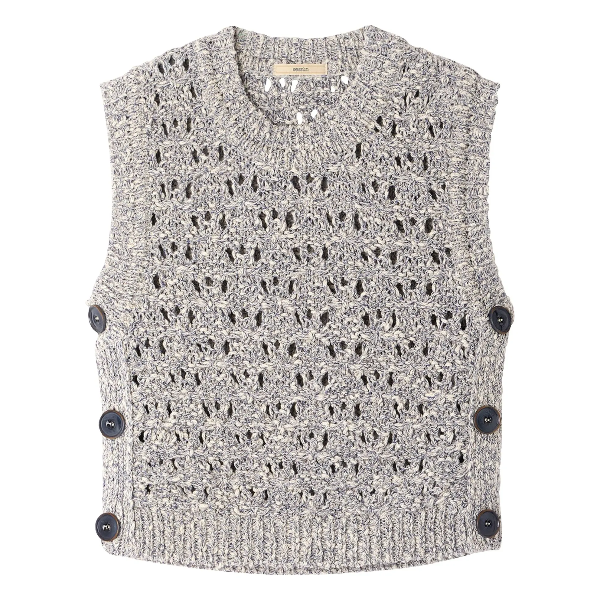 Sessùn Grey Blue Maranhao Sleeveless Sweater