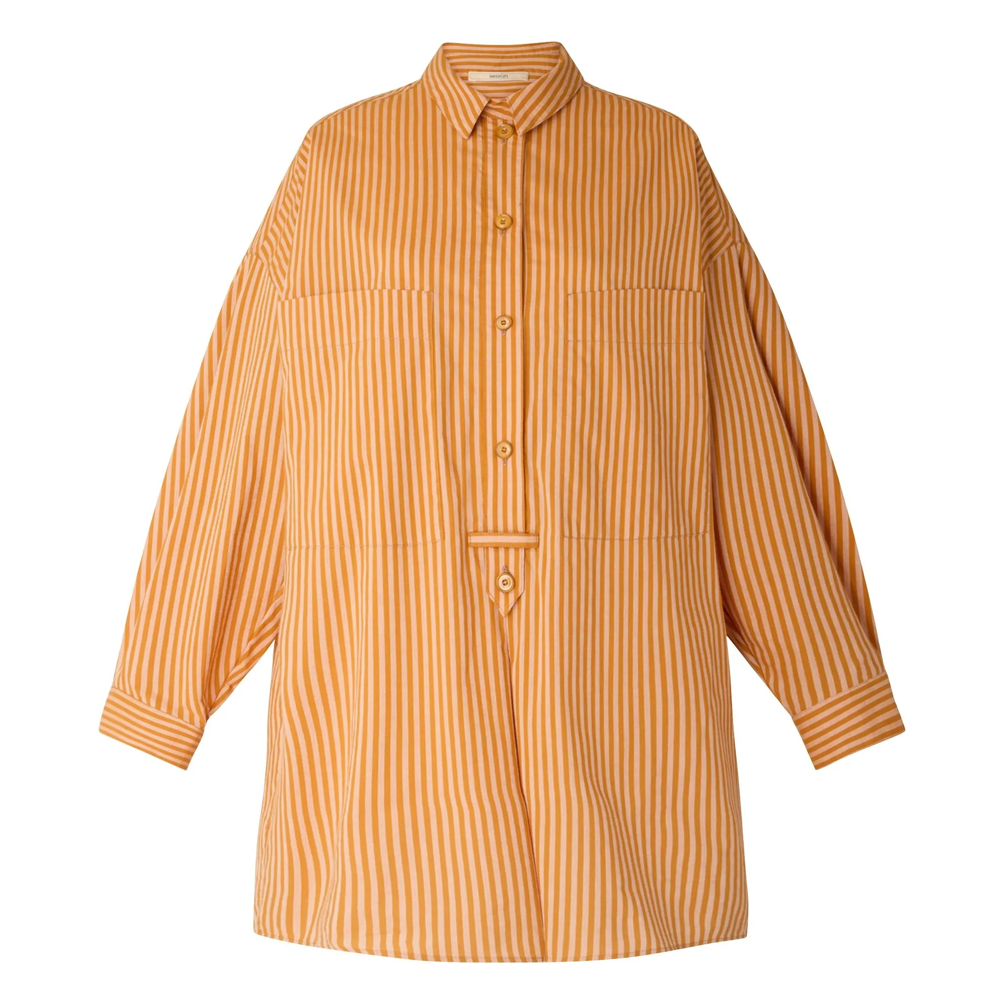 Sessùn Orange Fontella Cotton Stripe Dress