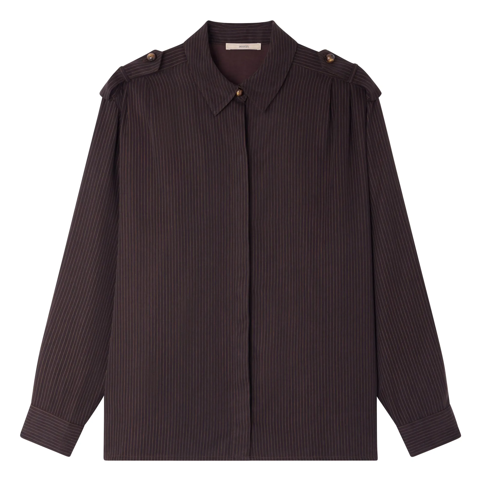 Sessùn Brown Ginnie Striped Shirt