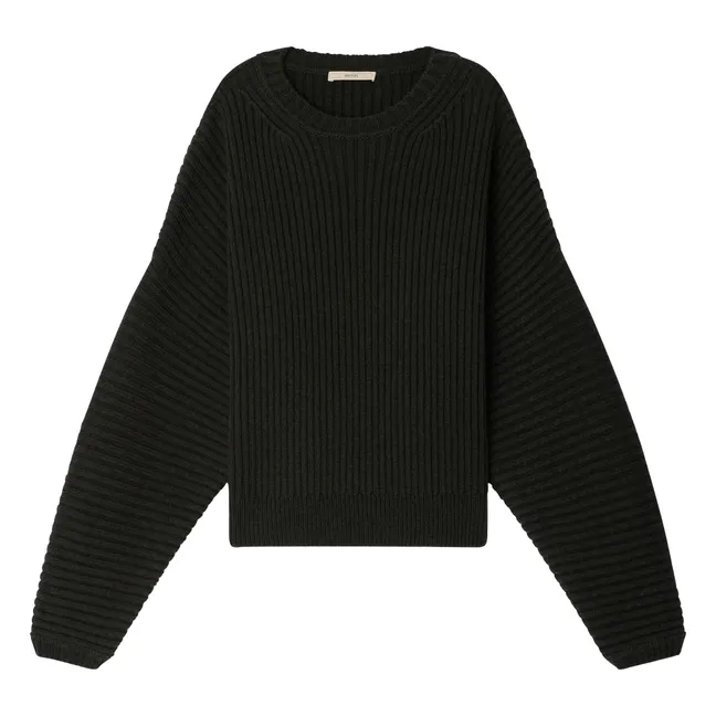 Pull Côtelé Kanso Laine | Vert foncé