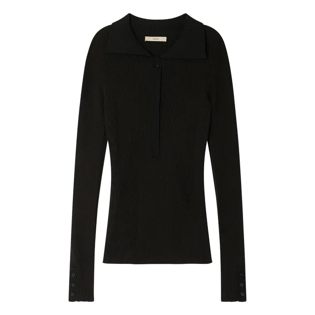 Pull Polo Lykke Métallisé | Bleu nuit