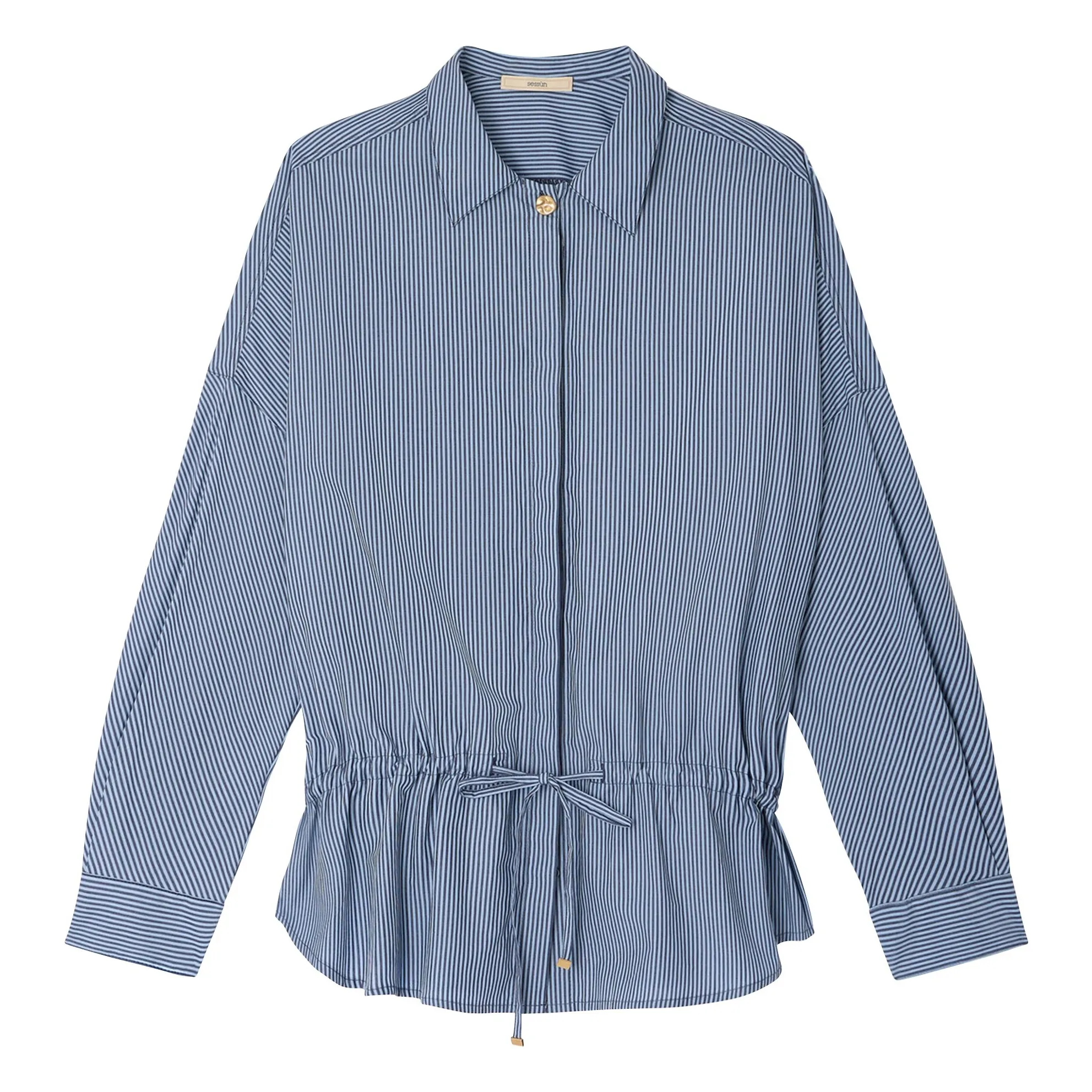 Sessùn Blue Santalin Cotton Stripes Blouse