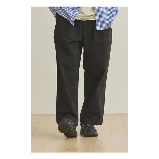 Pantalones anchos con dos pliegues | Negro