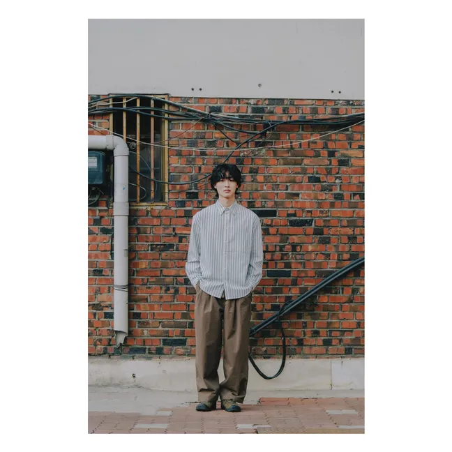 Pantalones anchos con dos pliegues | Marrón