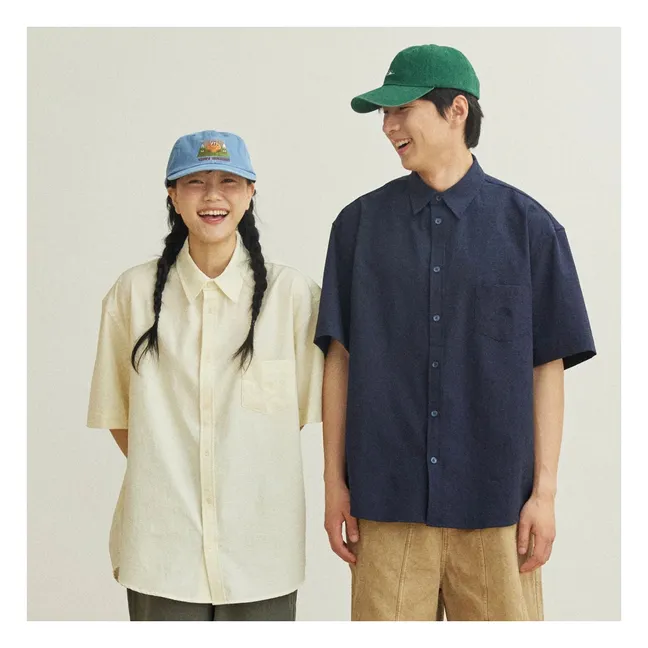 Camisa Seersucker Check | Azul Marino
