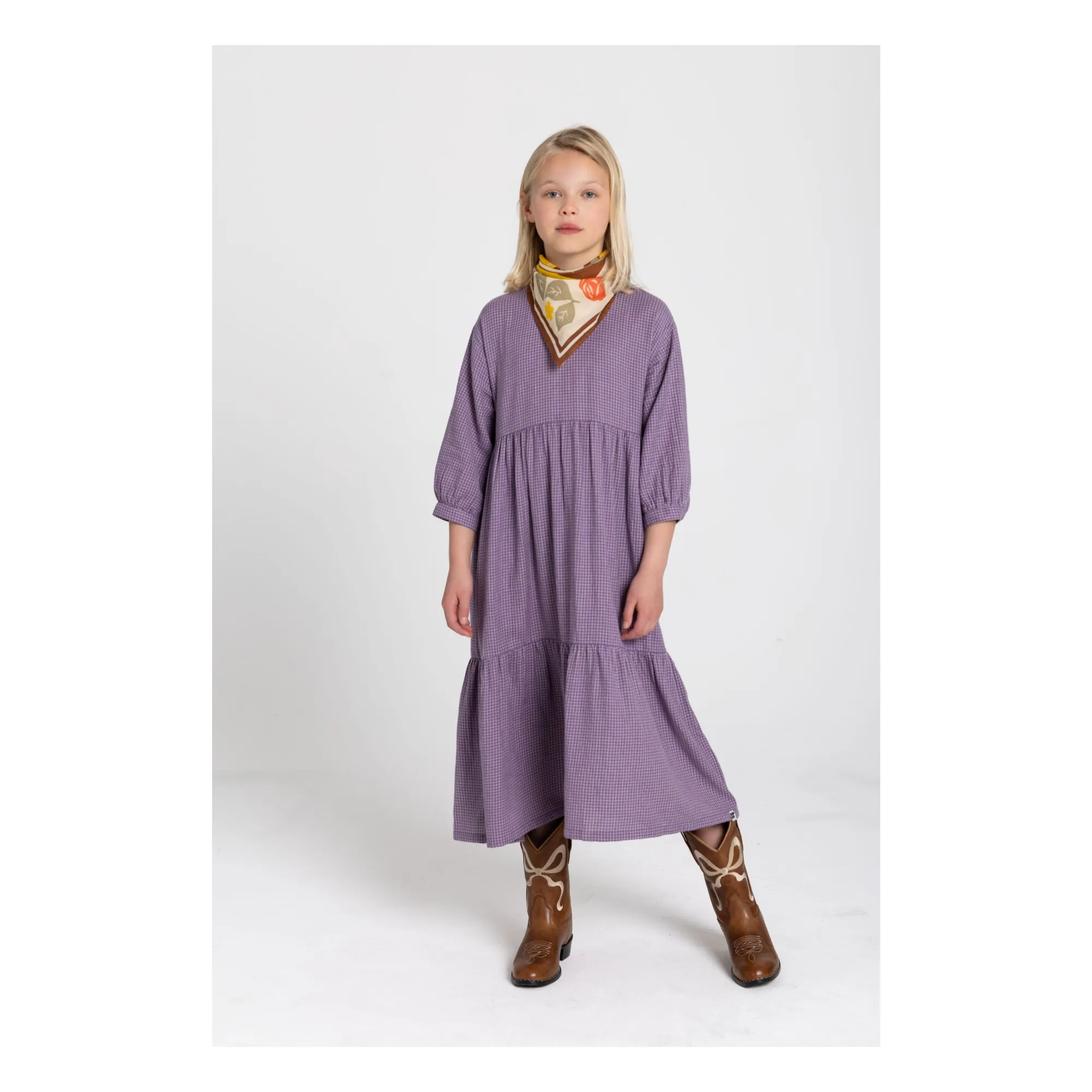 Robe Naya Carreaux | Lavande- Image produit n°5