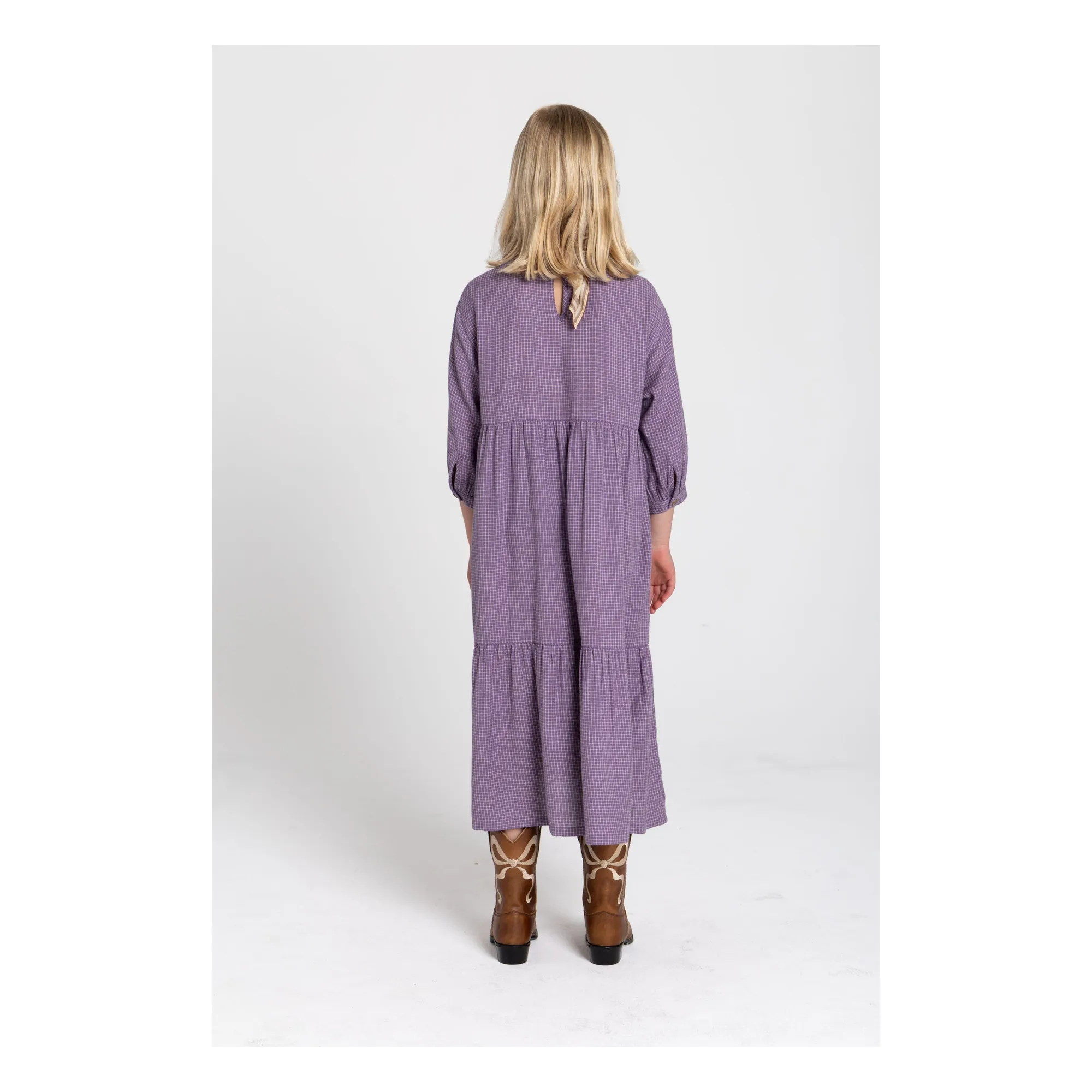 Robe Naya Carreaux | Lavande- Image produit n°7