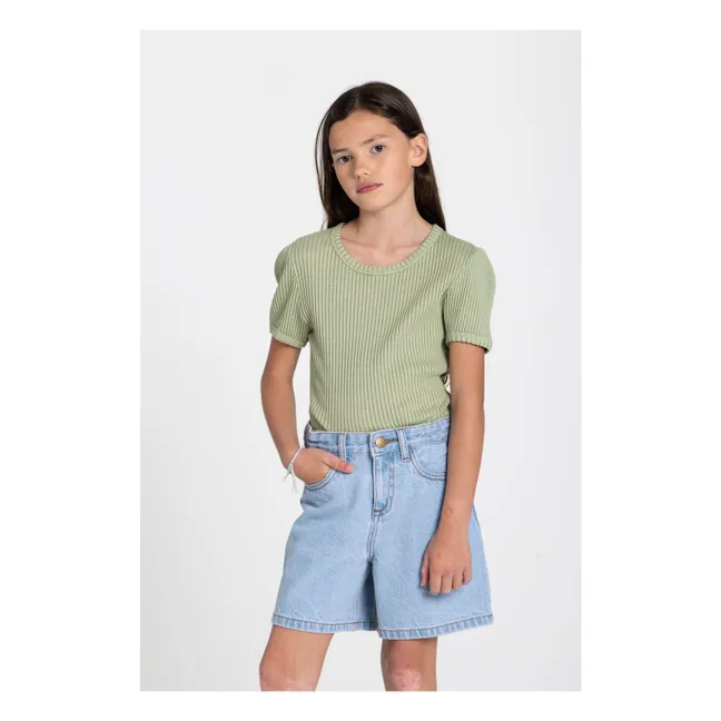 Camiseta Nova de algodón ecológico | Verde Almendra