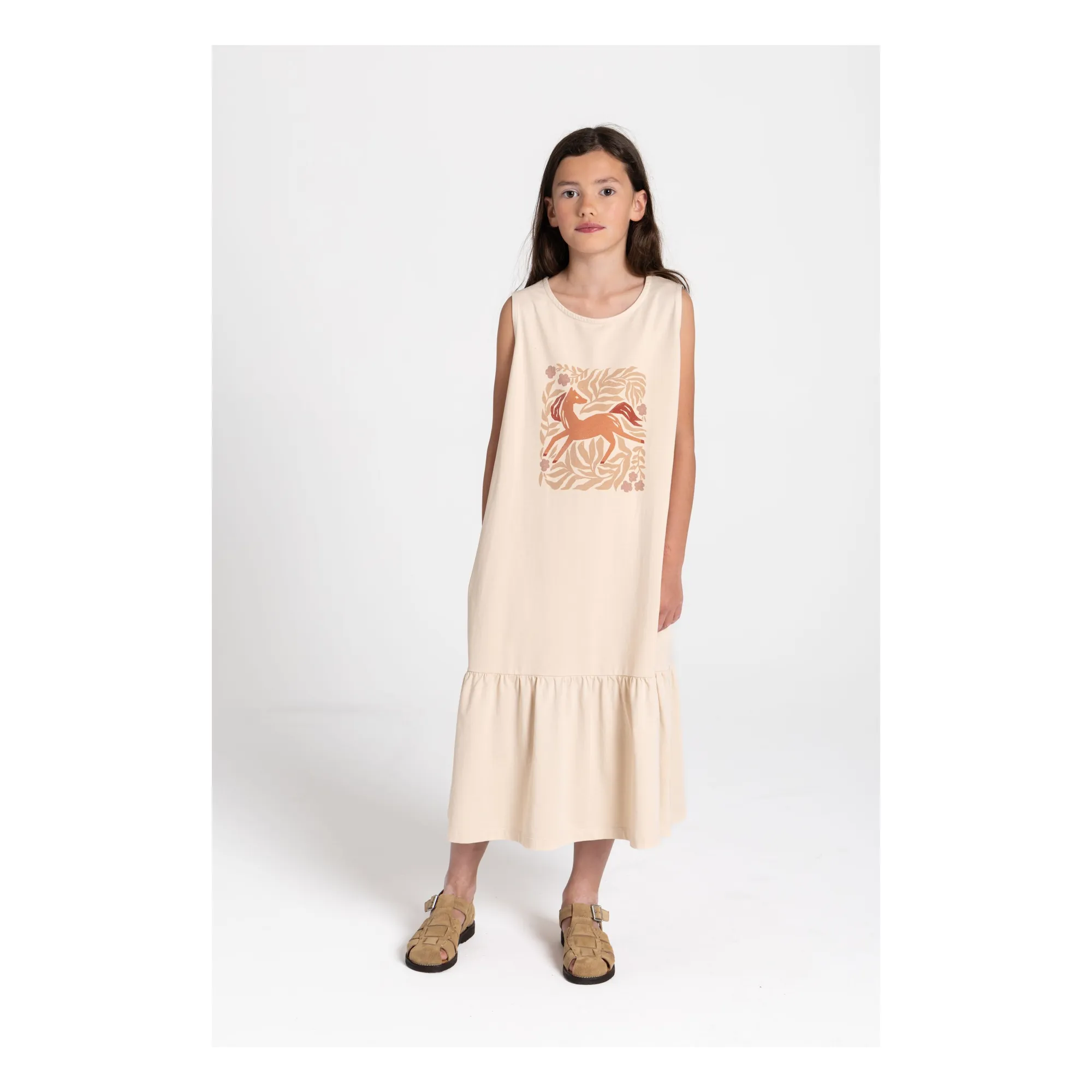 Robe Sans Manches Lyra Coton Bio | Crème- Image produit n°1