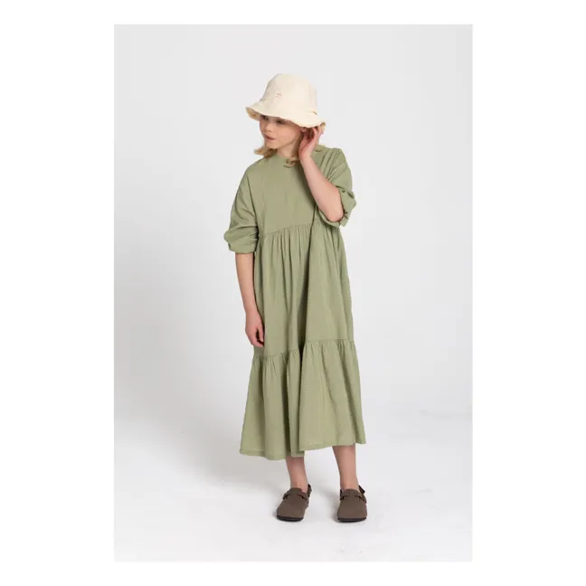 Vestido Naya Carreaux | Verde Almendra
